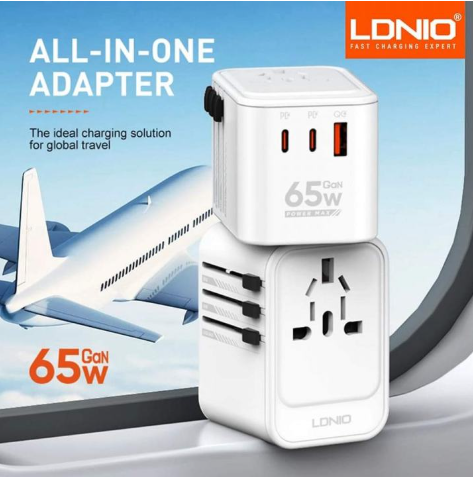 LDNIO Z6 3 USB Ports 65W GaN Travel Adapter