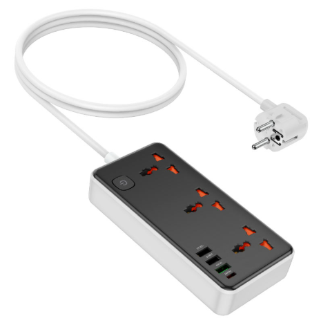 Hoco AC8A Storm 3 Sockets Power Strip 1.5M (EU Plug)