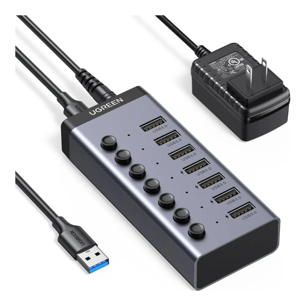 Ugreen CM481 (90307) USB Male to 7 USB Female Black USB HUB